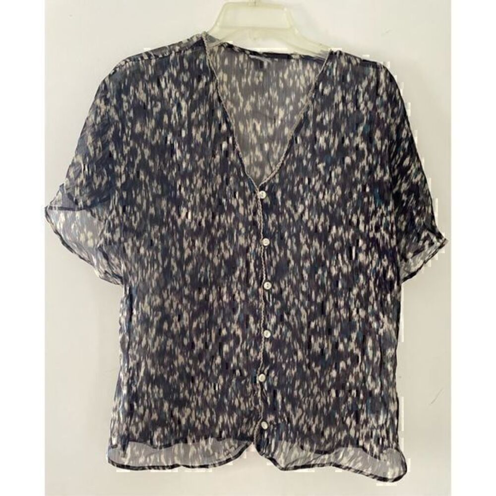Converse One Star Spotted Blue,โPurple & White Button Down Sheer Blouse size XS